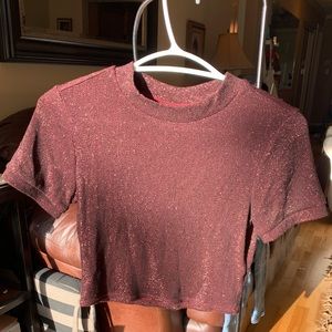 Topshop burgundy crop top
